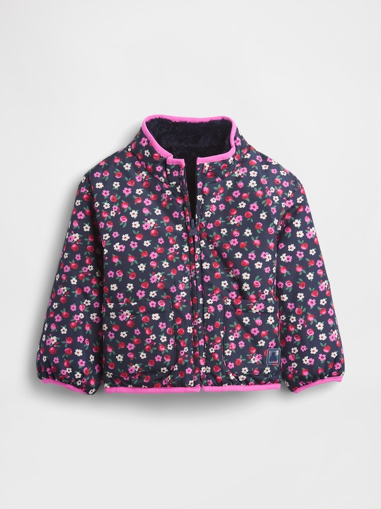 Gap Navy Blue Lightweight Sherpa Reversible Jacket - Image 3 of 3 Gap Navy Blue Lightweight Sherpa Reversible Jacket - Image 3 of 3