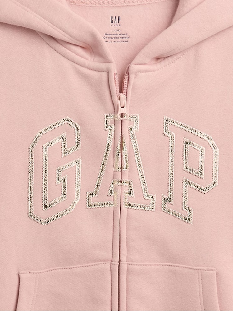 Gap Pink Vintage Soft Arch Logo Hoodie (4-13yrs) (4-13yrs) - Image 7 of 7 Gap Pink Vintage Soft Arch Logo Hoodie (4-13yrs) (4-13yrs) - Image 7 of 7