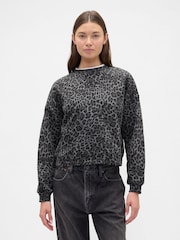 Gap Black/Grey VintageSoft Logo Wedge Sweatshirt - Image 1 of 4