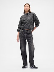 Gap Black/Grey VintageSoft Logo Wedge Sweatshirt - Image 3 of 4