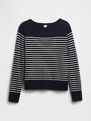 Gap Blue/Navy/White Stripe Bella Boat Neck Jumper - Image 5 of 5