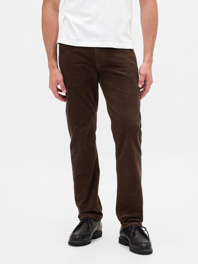 Gap Brown Corduroy Straight Trousers - Image 1 of 5