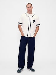 Gap White Varsity Logo Baseball Jersey T-Shirt - Image 3 of 4