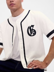 Gap White Varsity Logo Baseball Jersey T-Shirt - Image 4 of 4