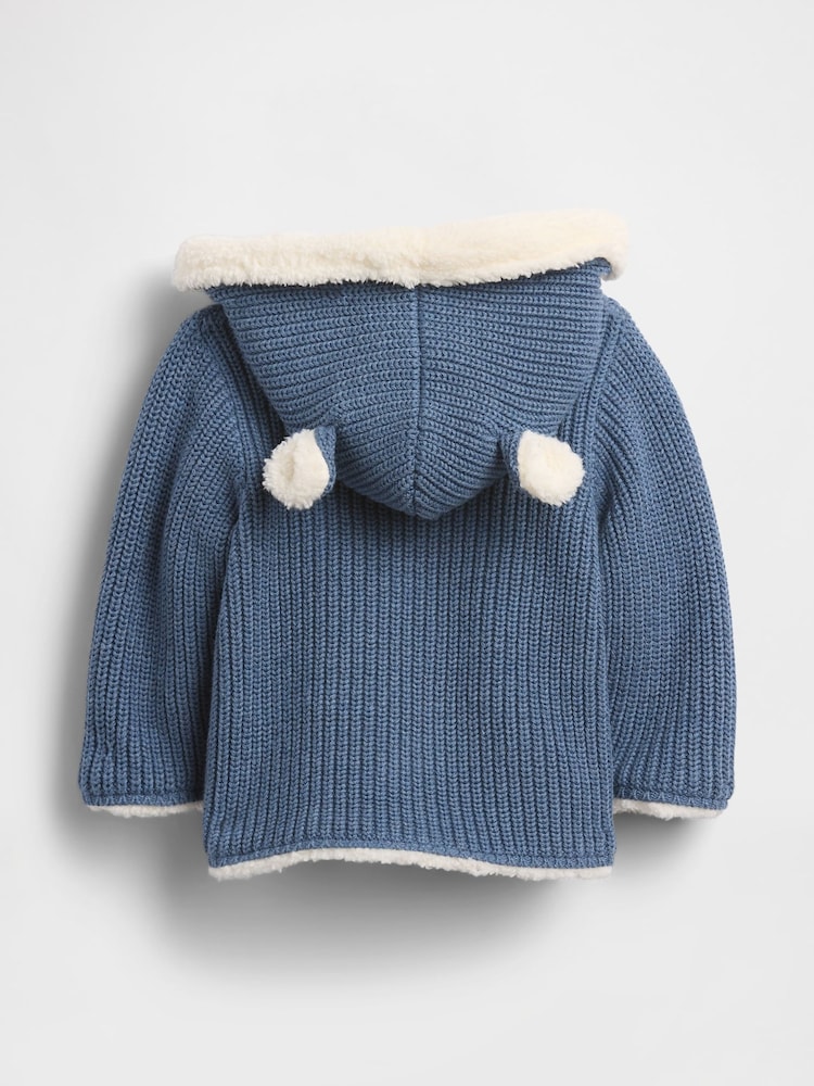 Gap Blue Sherpa-Lined Cardigan (Newborn-24mths) (0-24mths) - Image 2 of 2