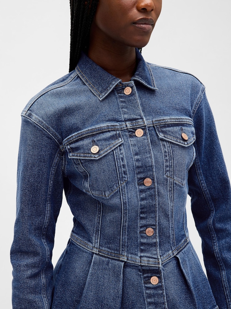 Gap Blue Peplum Denim Jacket - Image 2 of 3