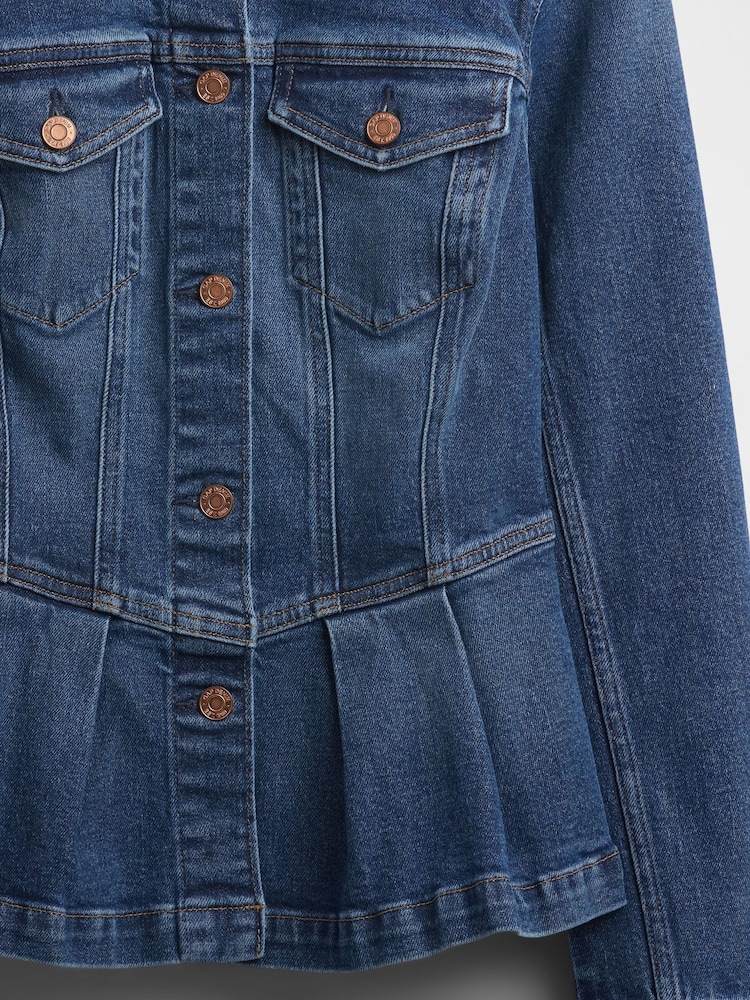 Gap Blue Peplum Denim Jacket - Image 3 of 3