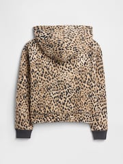 Gap Brown Relaxed Logo Print Zip Hoodie (4-13yrs) - Image 2 of 3