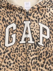 Gap Brown Relaxed Logo Print Zip Hoodie (4-13yrs) - Image 3 of 3