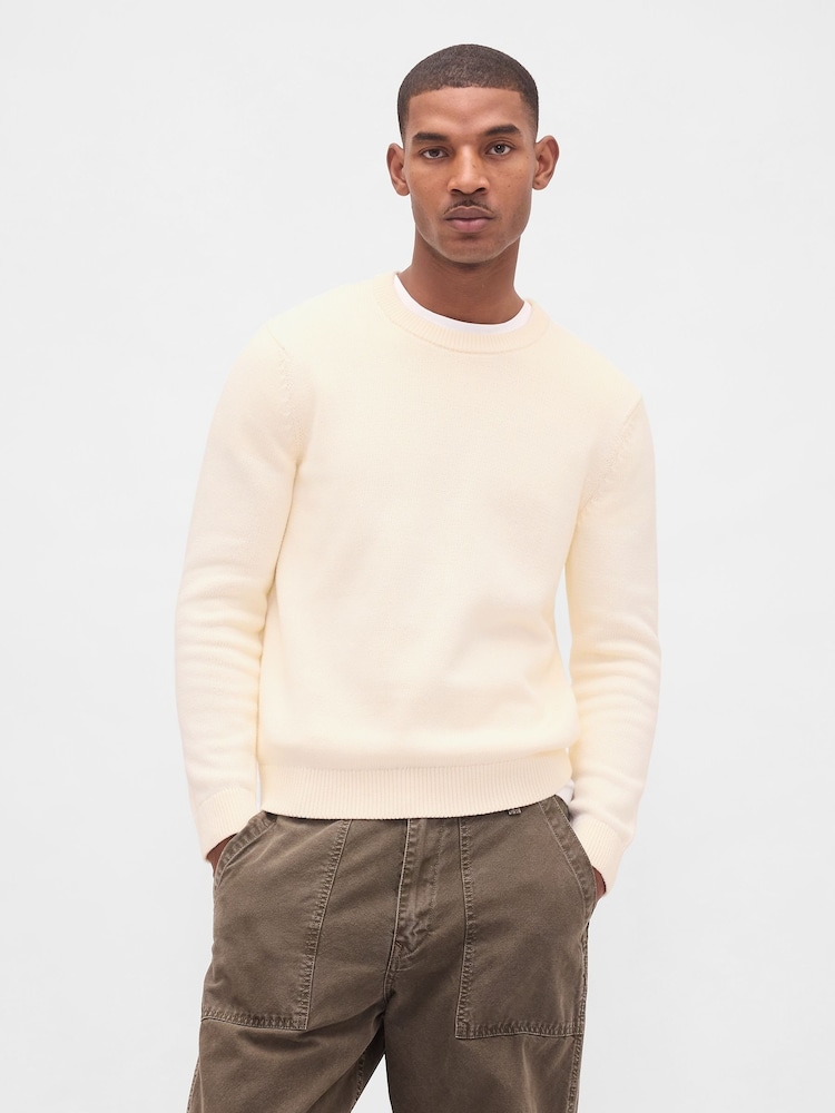 Gap Cream Classic Crew Neck Jumper - Image 1 of 4
