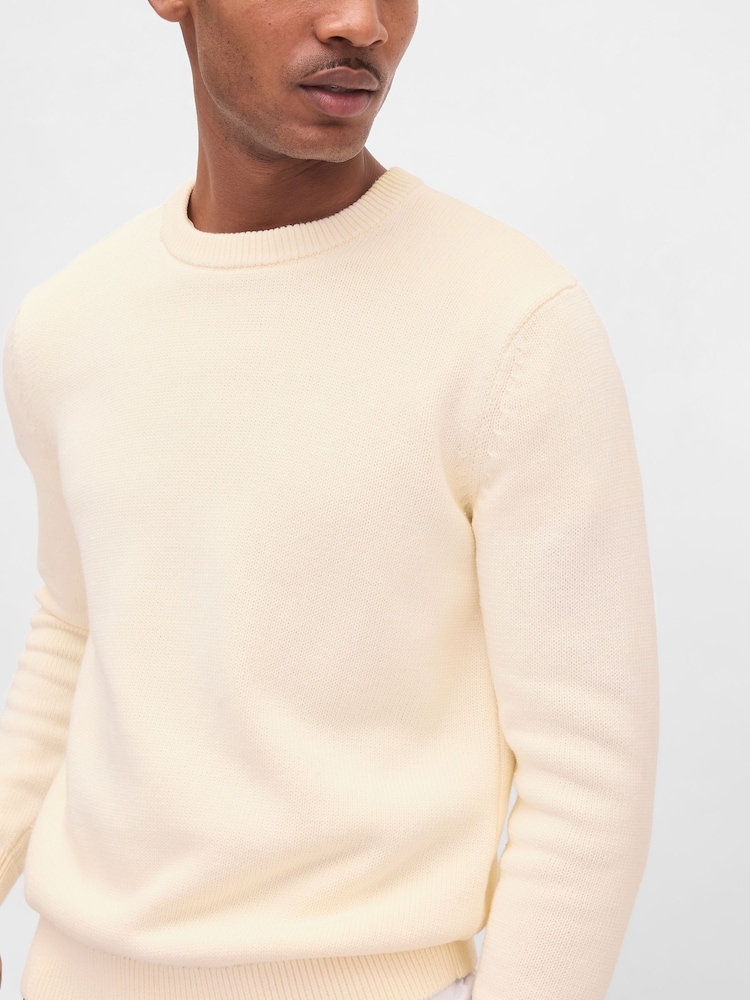 Gap Cream Classic Crew Neck Jumper - Image 4 of 4
