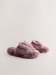 Mink Brown Bunny Faux Fur Slider Slippers - Image 4 of 8