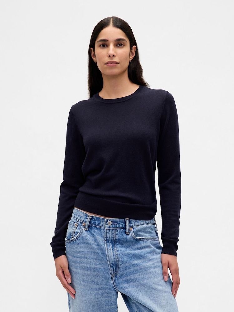 Gap Navy Blue Merino Crew Neck Sweatshirt - Image 1 of 4