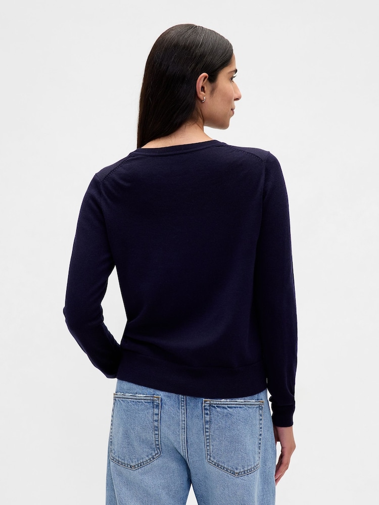 Gap Navy Blue Merino Crew Neck Sweatshirt - Image 2 of 4