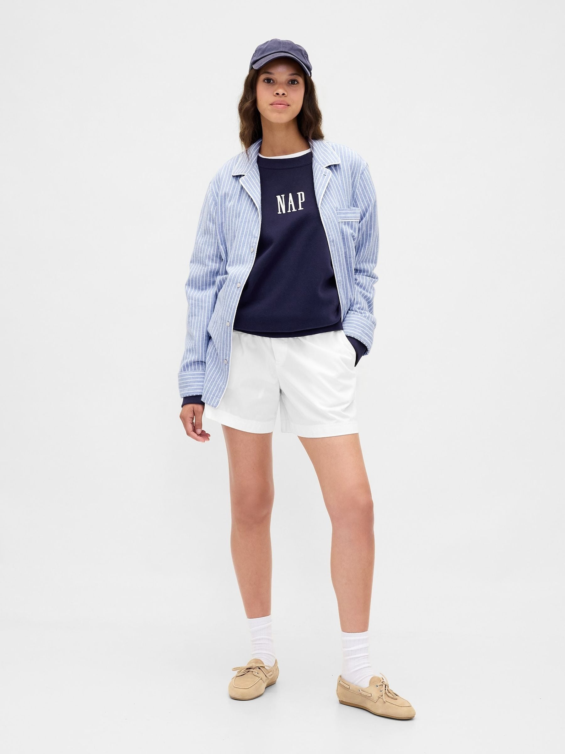 Przeglądaj Granatowy - Gap VintageSoft NAP Logo Sweatshirt z Next