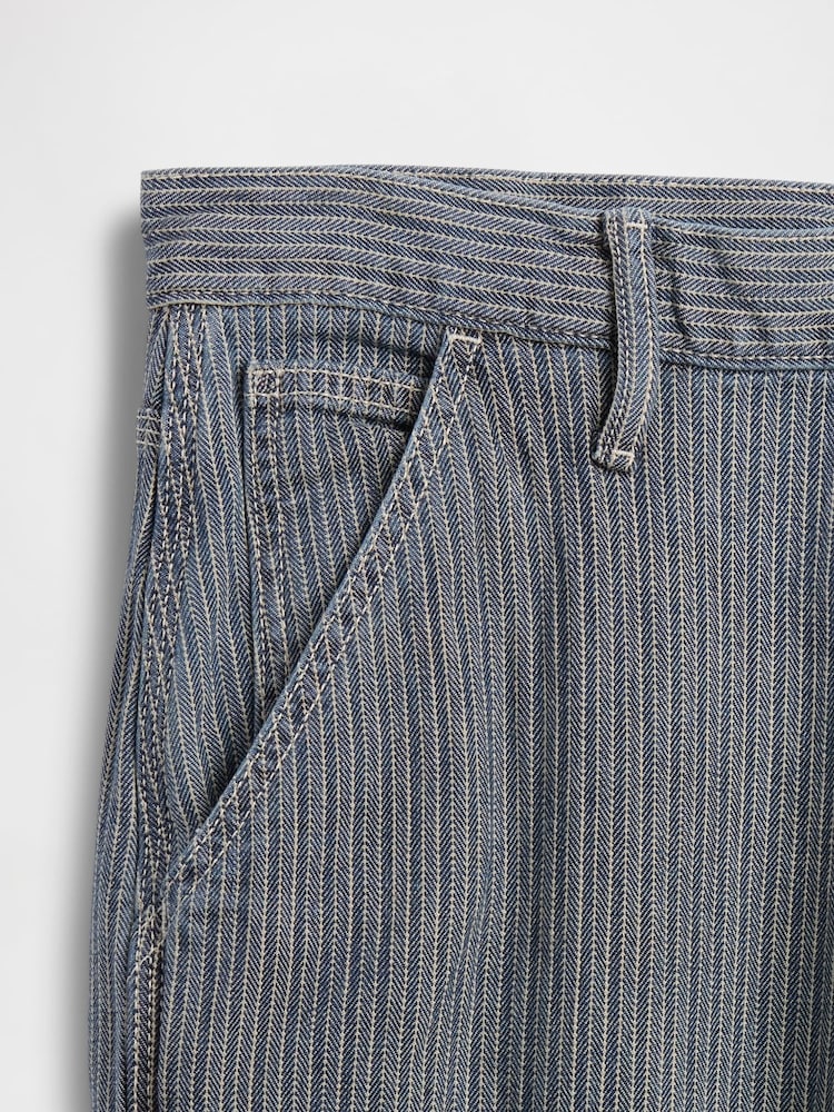 Gap Grey Stripe Relaxed Straight Carpenter Jeans - Image 5 of 5