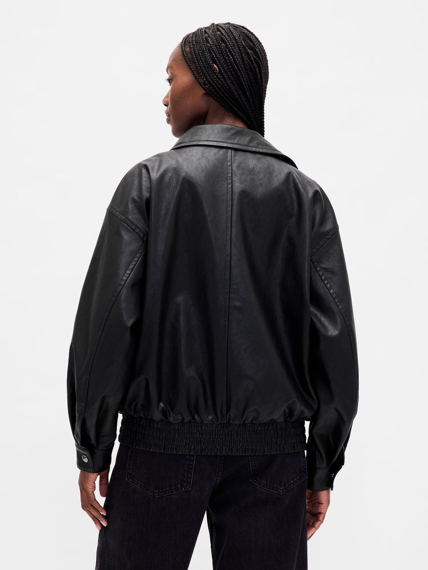 Buy Gap Black Oversized Faux Leather Jacket from the Next UK