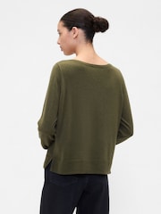 Gap Olive Green Bella Boat Neck Jumper - Image 2 of 5