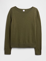 Gap Olive Green Bella Boat Neck Jumper - Image 4 of 5