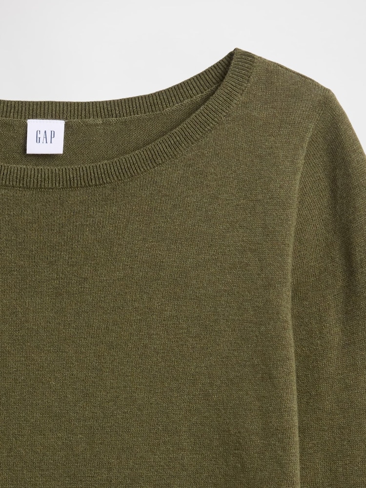Gap Olive Green Bella Boat Neck Jumper - Image 5 of 5