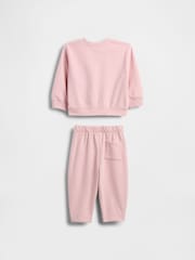 Gap Pink Baby Vintage Soft Varsity Logo Sweat Set (Newborn-24mths) (0-24mths) - Image 2 of 3