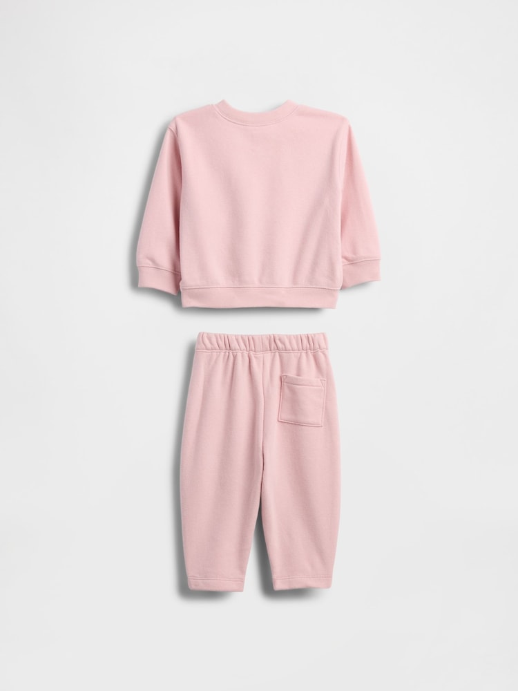Gap Pink Baby Vintage Soft Varsity Logo Sweat Set (Newborn-24mths) (0-24mths) - Image 2 of 3
