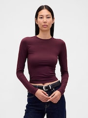 Gap Burgundy Red Close Knit Jersey T-Shirt - Image 1 of 4