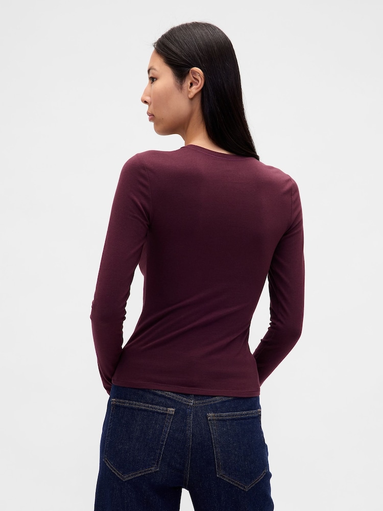 Gap Burgundy Red Close Knit Jersey T-Shirt - Image 2 of 4