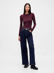 Gap Burgundy Red Close Knit Jersey T-Shirt - Image 3 of 4