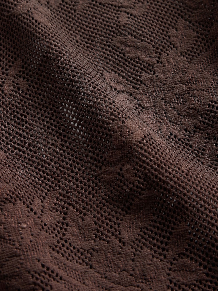 Gap Brown Floral Lace Mesh Top - Image 4 of 4