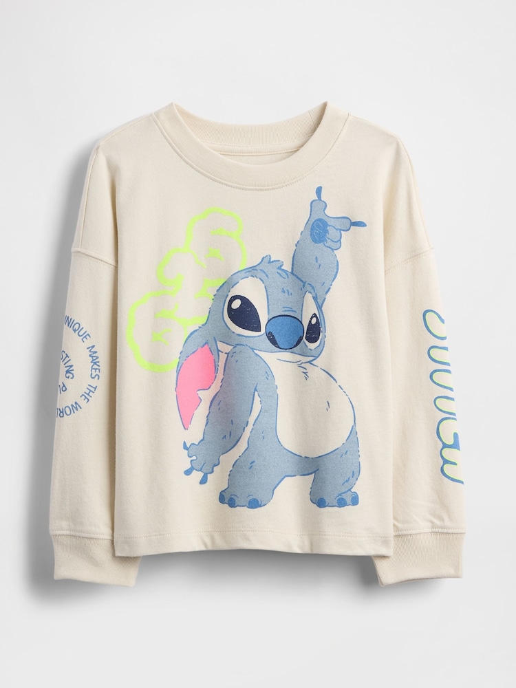 Gap Cream Disney Lilo and Stitch Graphic T-Shirt (6mths-5yrs) (6mths-5yrs) - Image 1 of 2
