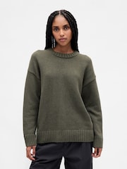 Gap Green Cotton Oversized Jumper - Image 1 of 4