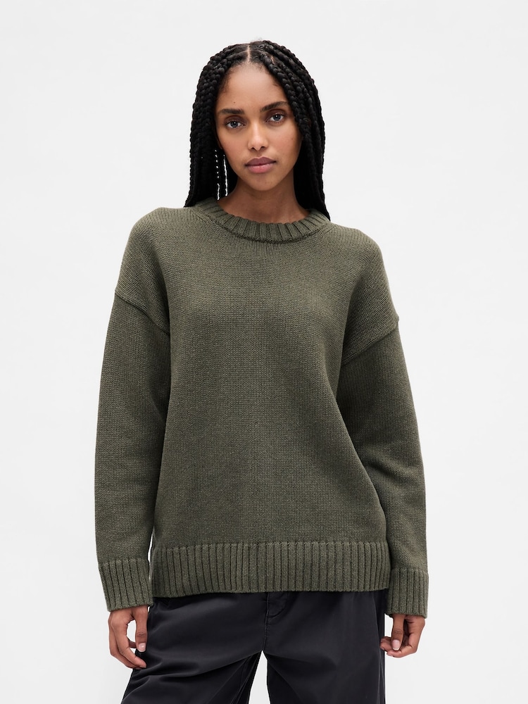 Gap Green Cotton Oversized Jumper - Image 1 of 4