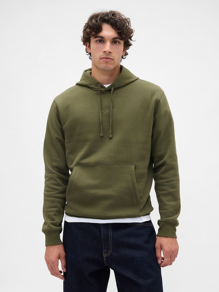 Gap Green Relaxed Mini-Logo Hoodie - Image 1 of 4