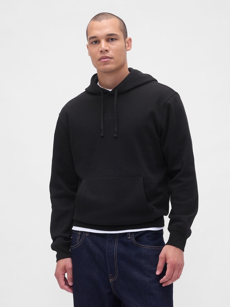 Gap Black Relaxed Mini-Logo Hoodie - Image 1 of 4