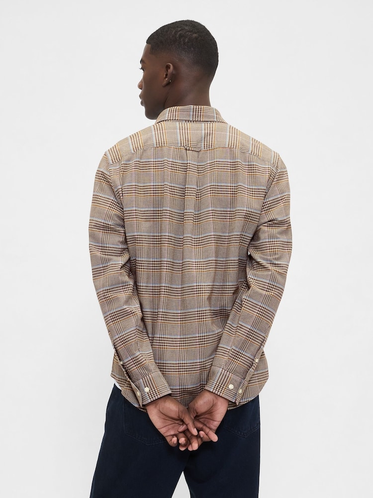 Gap Blue/Brown Check Oxford Shirt - Image 2 of 4