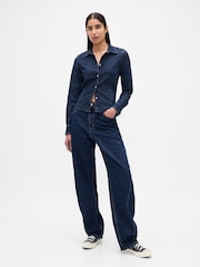 Gap Denim Fitted Crop Shirt - Bild 5 von 5