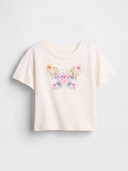 Gap Cream Relaxed Graphic Crew Neck T-Shirt (6mths-5yrs) (6mths-5yrs) - Image 1 of 2