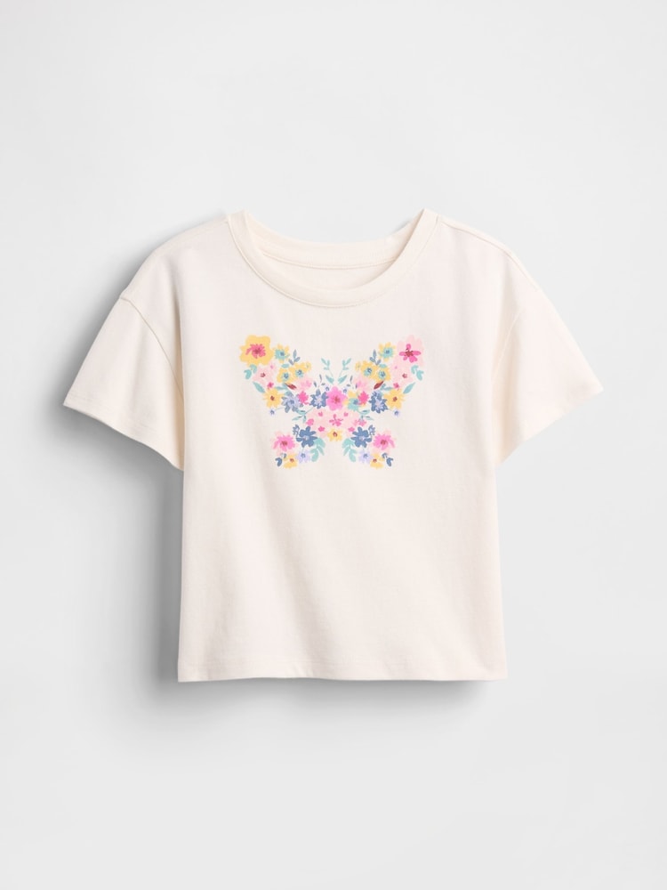 Gap Cream Relaxed Graphic Crew Neck T-Shirt (6mths-5yrs) (6mths-5yrs) - Image 1 of 2 Gap Cream Relaxed Graphic Crew Neck T-Shirt (6mths-5yrs) (6mths-5yrs) - Image 1 of 2