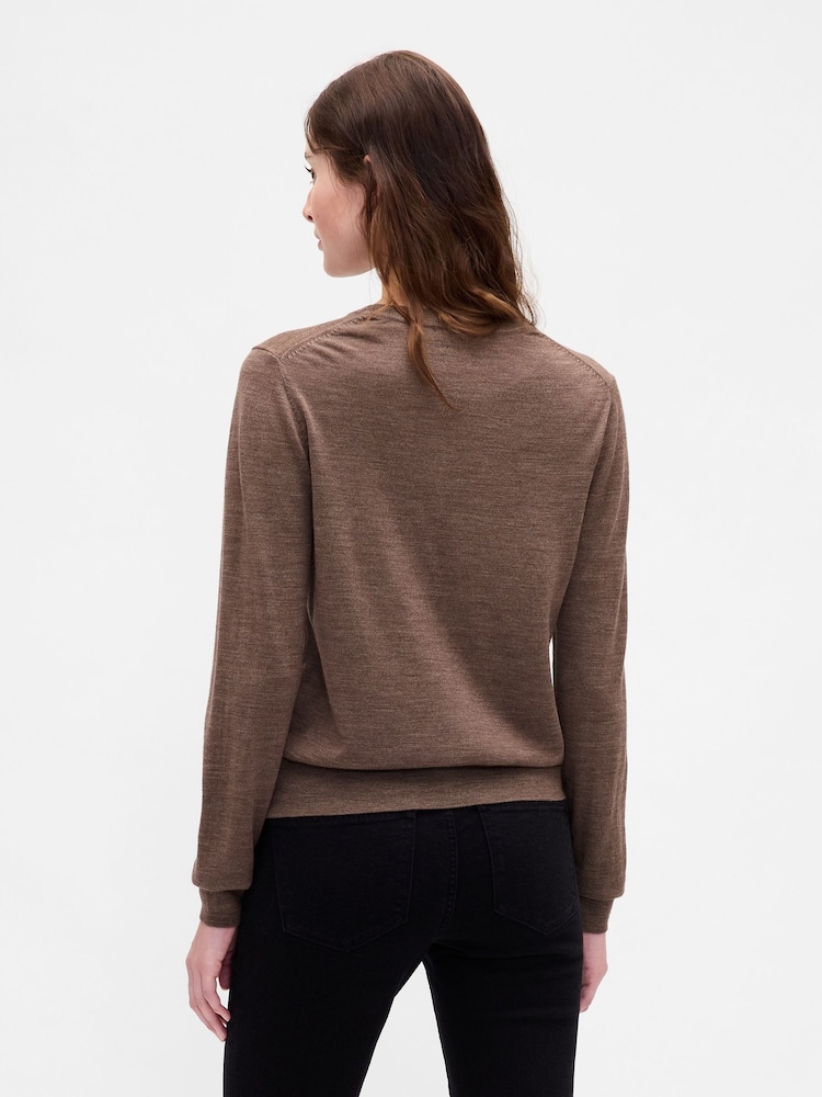 Gap Brown Merino Crew Neck Sweatshirt - Image 2 of 4