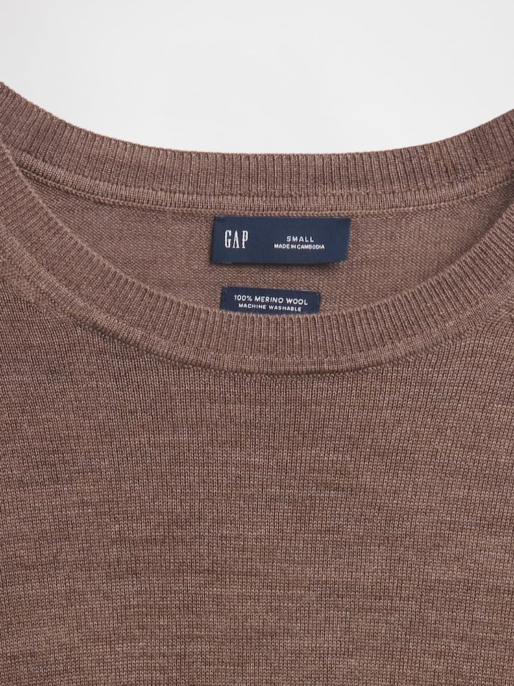 Gap Brown Merino Crew Neck Sweatshirt - Image 4 of 4