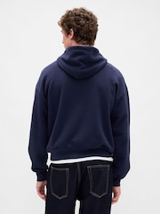Gap Navy Blue Extra Heavyweight French Terry Hoodie - Image 2 of 4