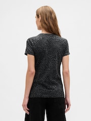 Gap Dark Grey Leopard Logo  Crew Neck T-Shirt - Image 2 of 4