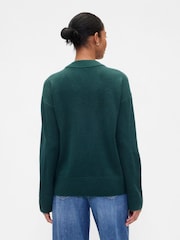 Gap Dark Green V-Neck Sweatshirt - Image 2 of 5