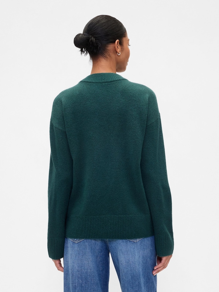 Gap Dark Green V-Neck Sweatshirt - Image 2 of 5