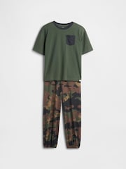 Gap Green Camo Pyjama Joggers Set (6-13yrs) (6-13yrs) - Image 1 of 3
