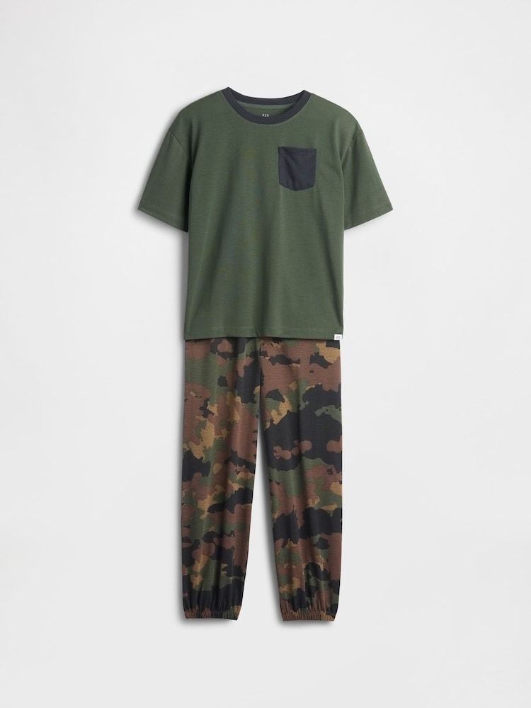 Gap Green Camo Pyjama Joggers Set (6-13yrs) (6-13yrs) - Image 1 of 3