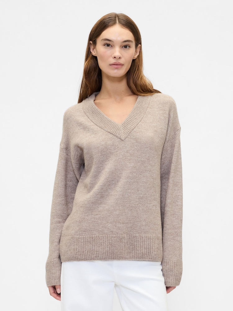 Gap Brown V-Neck Sweatshirt - Image 1 of 5