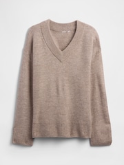 Gap Brown V-Neck Sweatshirt - Image 4 of 5