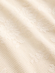 Gap Cream Floral Lace Mesh Top - Image 4 of 4